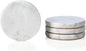 Real Natural Marble Coasters Set of 4, Carrara White Coaster 4 inch, Modern Round Stone, Trendy Drink Coasters for Coffee Table, Kitchen Decor, Office
