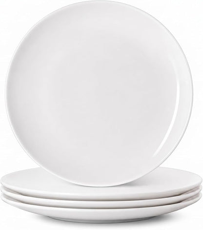 Serving Platters Set of 4, 12 Inch White Ceramic Serving Plates, Round Platters by YALONG