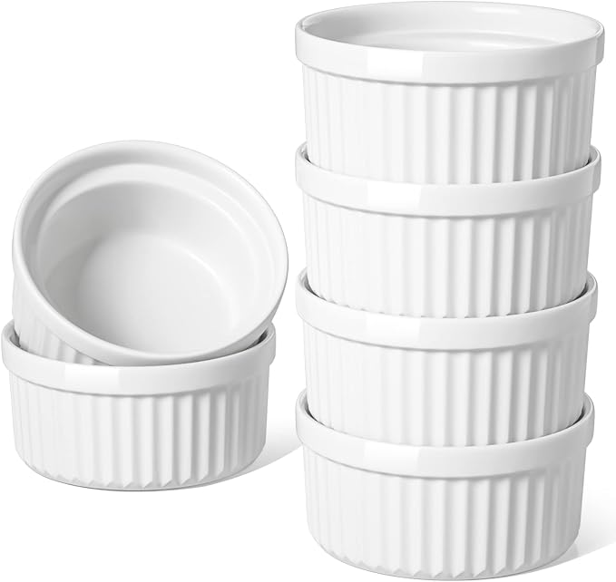 LE TAUCI Ramekins 8 OZ Oven Safe, Creme Brulee Ramekins, Pudding Custard Cups by LETAUCI