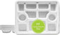 three leaf 11 Compartment Bagasse Rectangular Plate, 50 Ct. PFAS-Free, Heavy Duty, Sugarcane Fiber, Eco Friendly Disposable, 100% Biodegradable, Microwave and Freezer Safe, Ideal for Lunch, Buffet