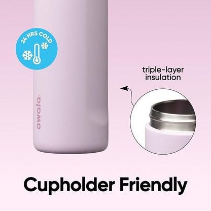 Owala FreeSip Stainless Steel Water Bottle 24 oz Lilac You A lot - Image 4
