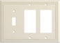 Henne Bery Sunken Pearls Heavy Duty Decorative Wall Plate Switch Plate Outlet Cover (Single Toggle/Double Decorator, Light Almond)