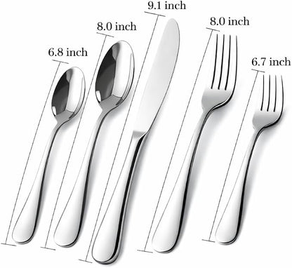 Silverware Set for 8, Stainless Steel Flatware Cutlery Set, Mirror Polished | - Image 7
