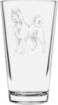 Akita (American) Dog Themed Etched All Purpose 16oz Pint Glass