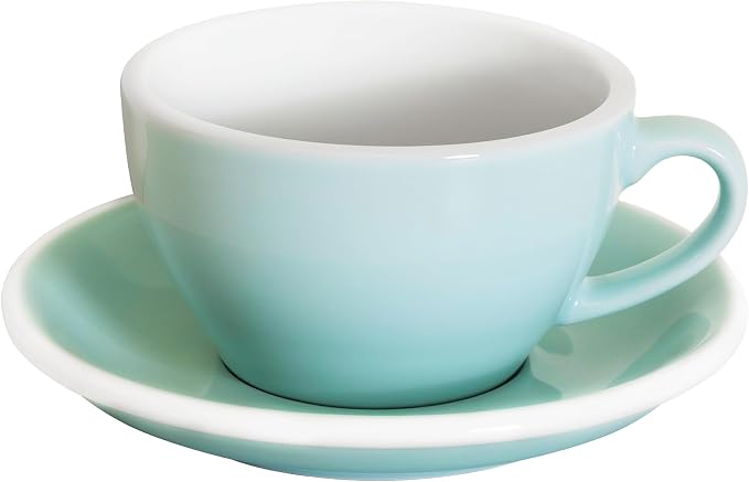 Loveramics Cappuccino Cup with Saucer, 8 oz Ceramic Coffee cup with Round Bottom by LoveramicsUSA