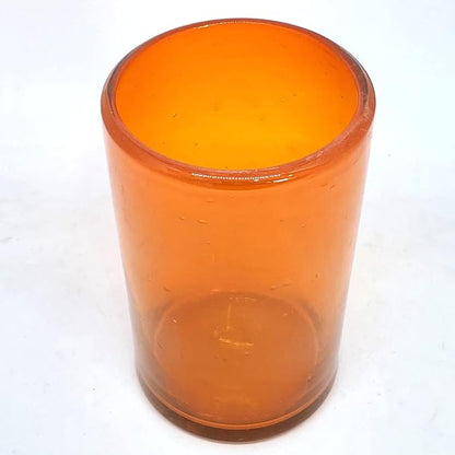 Solid Orange 14 oz Drinking Glasses, Recycled Glass, Toxin-Free - Image 4
