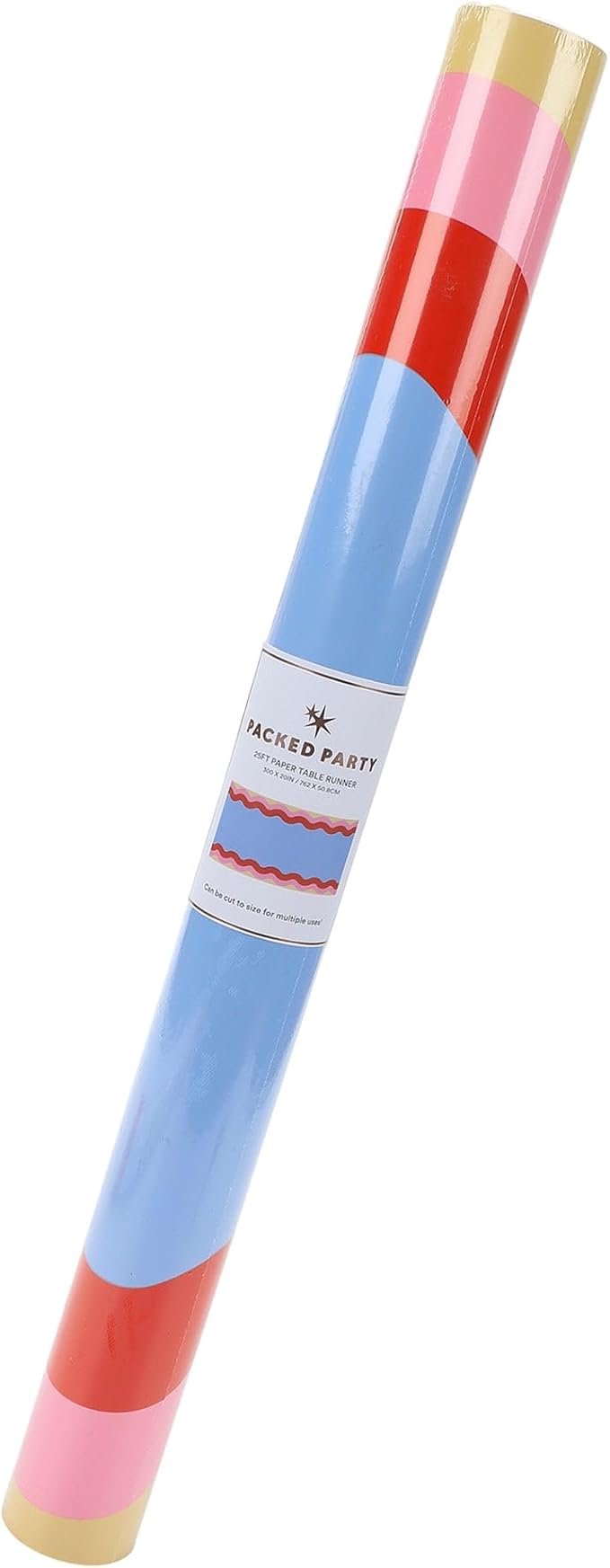 Packed Party Scalloped Soiree Party Paper Table Runner – 25 Ft Blue Center - Image 3