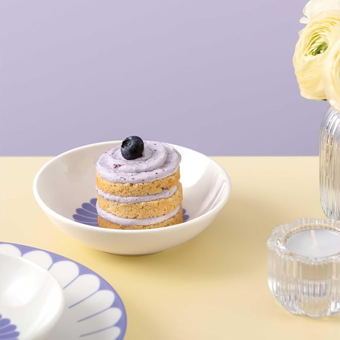 Villeroy & Boch Fleur Bleu Dessert Bowl, Creamy White/Blue, 3.75 oz | Creamy - Image 7