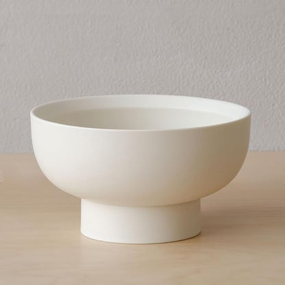 WENSHUO Pedestal Bowl, Decorative Ceramic Fruit Bowl, 6.7 in, Matte Crème | 27 by WENSHUO