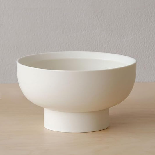WENSHUO Pedestal Bowl, Decorative Ceramic Fruit Bowl, 6.7 in, Matte Crème | 27 by WENSHUO