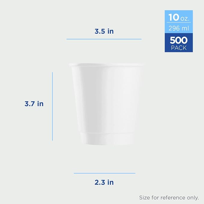 Karat 10 oz Double-Wall Insulated Coffee Cup White Paper Hot Cup - Image 3