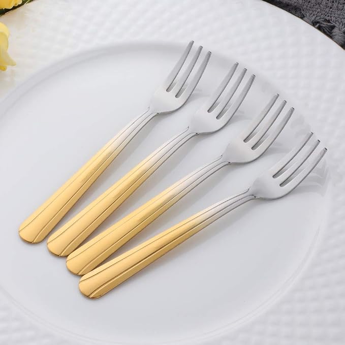 Oyster Fork Set of 12, 5.4 Inch Stainless Steel Cocktail Forks, 3 Tines Mini - Image 3