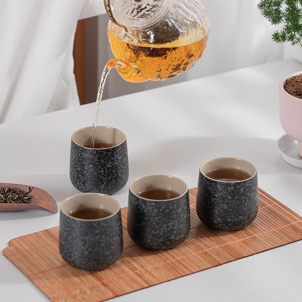 TEANAGOO Japanese Tea Cups Set of 4pcs, 6.9oz/205ml Elegant Ceramic Matcha Cups - Image 7