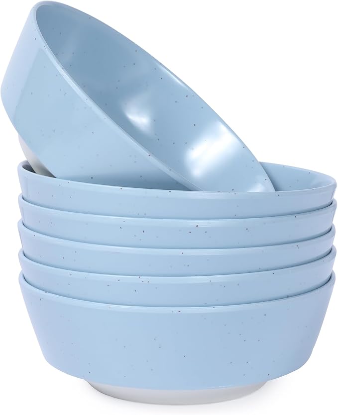 Webbylee 6-inch Melamine Bowls set of 6-20-ounce Dinnerware Cereal Bowls by Webbylee