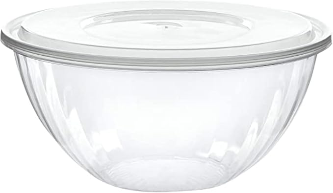 2 Swts Disposable Round Crystal Clear Serving Bowls by PLASTICPRO