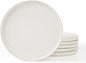 famiware Star Salad Plates for 6, 8 inches Plate Set, Stoneware Dinnerware, Small Dinner Plates for Dessert, Salad, Appetizer, Matte White