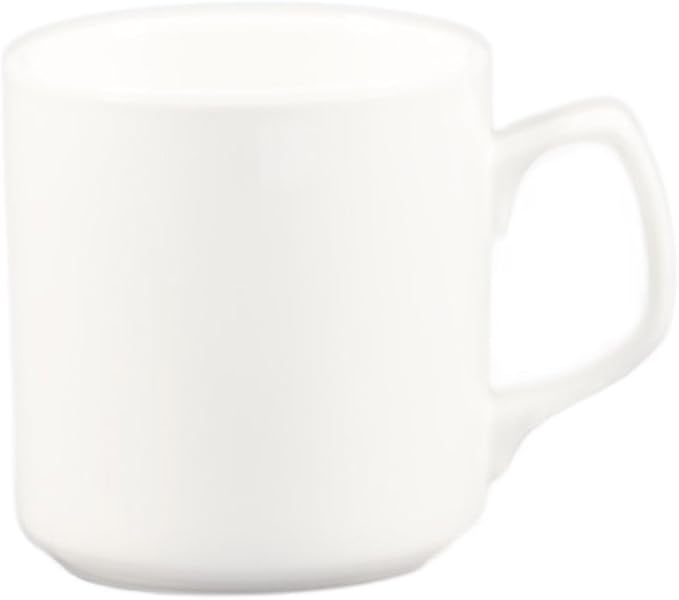 CAC China CupsMugs MUG-55-P 12 oz Porcelain Round Royal Mug Super White 3.5 inch by CACChina