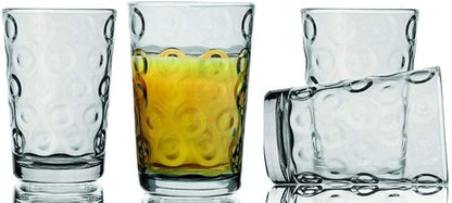 Circleware Circles Juice Drinking Glasses, 4 piece Set, Heavy Base Tumbler - Image 4
