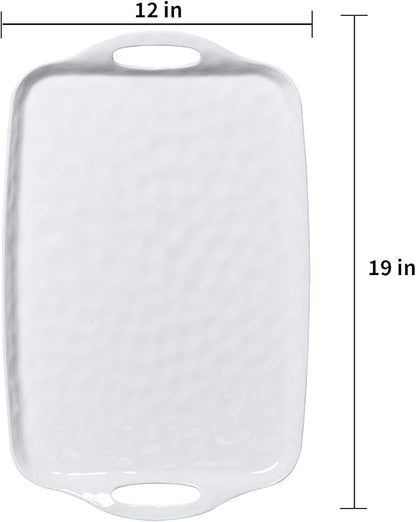 TP Large Serving Trays with Handles, Pure White | Rectangular Trays, Serving - Image 7
