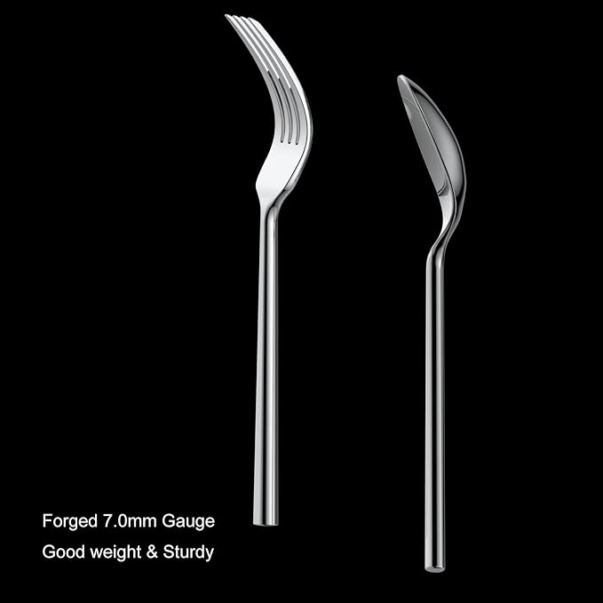 Alata Potter 40-Piece Forged Silverware Set Stainless Steel Flatware Set - Image 9