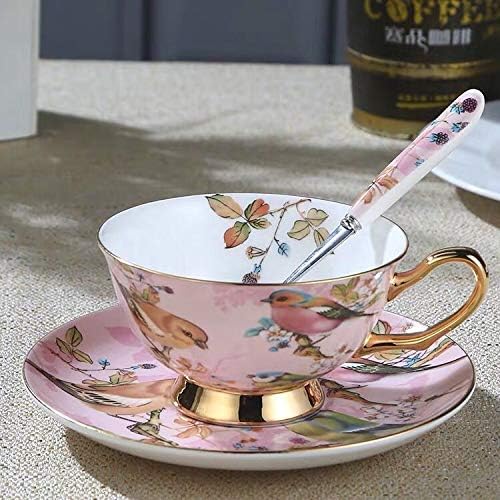 Bone China Cup& Saucer Set, 6.8oz- Birds& Trees - Image 4