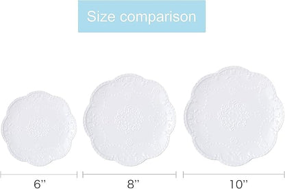 Ceramic Plate, Round Embossed Lace Plate - Image 3