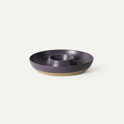 MORA Ceramic Chips and Dip Serving Tray: Large Divided Party Bowl Set by MORA