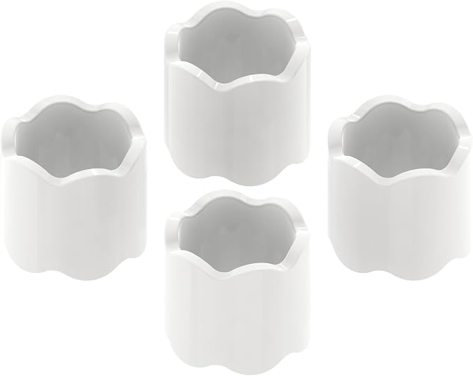 Scalloped Acrylic Napkin Rings Set of 4 – Elegant Decorative Napkin Holders by GRAHAMDESIGN