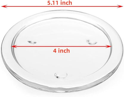 Glass Candle Holder 2 Pack 5 Inch Clear Beautiful Transparent Round Candle Plate - Image 2