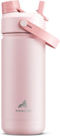 Kids Water Bottle for School: 2-in-1 Straw Spout Lid by POWCAN