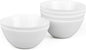 20 OZ Max White Opal Glass Cereal Bowl Set of 6, 6 inch Dishwasher & Microwave Safe Round Ribbed Bowls for Kitchen, Salad, Soup and Rice