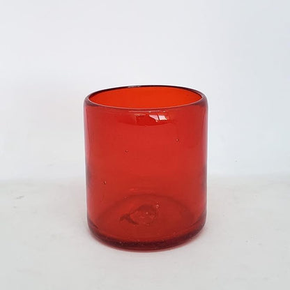 Solid Ruby Red 9 oz Short Tumblers, Recycled Glass, Toxin-Free - Image 2
