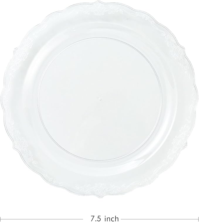 Upassion 100 Pieces Clear Plastic Plates - Image 4