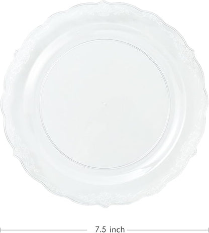 Upassion 100 Pieces Clear Plastic Plates - Image 4
