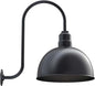 Steel Lighting Co. Hollywood Bowl Light | Outdoor Wall Mounted | 15 inch Bowl Dome | Upslope Gooseneck | Barn Light Made in America | Matte Black Exterior/Matte Black Interior