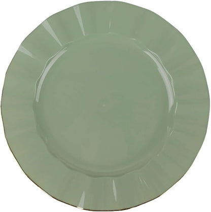 Efavormart 11" Dinner Plates – Set of 10 Plastic Dusty Sage Green Round - Image 7
