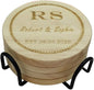 Personalized Wooden Coasters, Custom Engraved Monogram Coasters, Great Gifts for Relatives, Friends or Yourself (Set of 4)