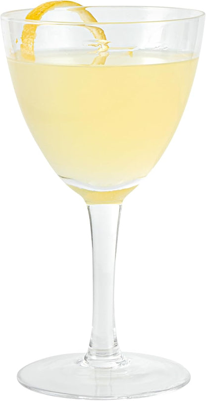 Restaurantware-Vetri 7 Ounce Nick And Nora Glasses, 6 Dishwashable Martini Glasses - No Lead, Vintage Inspired, Clear Glass Cocktail Drinkware, For Hosting Parties, Serve Whiskey, Gin And More