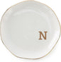 Initials Ring Dish Jewery Tray with personalized N-Monogrammed Gifts Wedding Engagement for Women Friends sister,Ceramic White