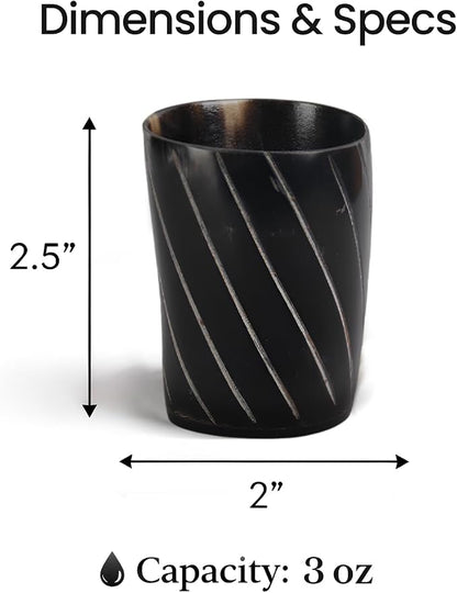 Handicrafts Home Viking Horn Shot Glasses Set of 8, Handmade Natural Ox Horn - Image 6