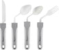 Restaurantware Adaptive Cutlery Set - 1 Set 9.84 x 5.12 x 1.57 Inches - Non-Slip Ergonomic Dining Utensils With Textured Handle - Stainless Steel Gray
