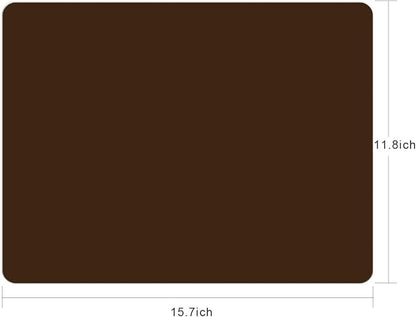 Silicone Placemats, Food-Grade Non-Slip Waterproof, Dining, Stain Resistant, Countertop Protector, Kitchen Counter Mat, Heat Resistant, Baking mat Dishwasher Safe (15.7x11.8Inch-4pack, Coffee)