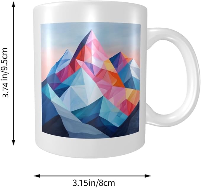 Abstract Minimalistic Mountain Range Ceramic Cup, Elegant Coffee Mug Tee - Image 5
