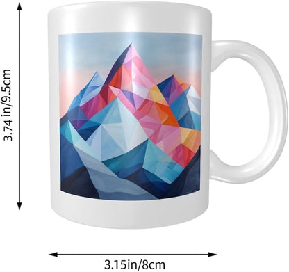 Abstract Minimalistic Mountain Range Ceramic Cup, Elegant Coffee Mug Tee - Image 5