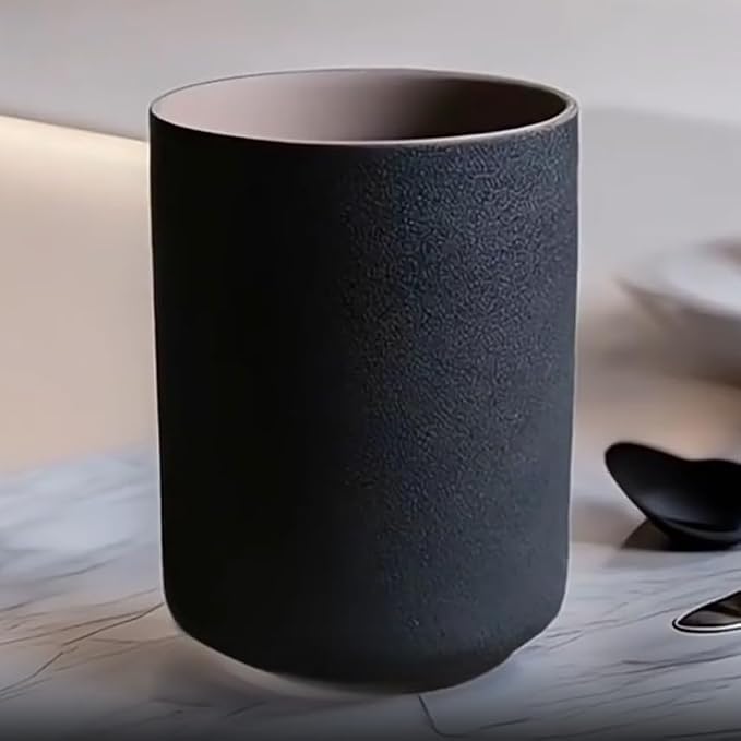 Japanese simple black style, tea cup, handleless ceramic mug, coffee cups - Image 4