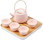 Japanese Porcelain Tea Set, 4 Tea Cups, 1 Tea Tray, by ZITEZHGO