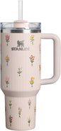 STANLEY Quencher H2.0 Flow State Tumbler, 40 oz, Rose Quartz Bouquets | Handle by Unknown