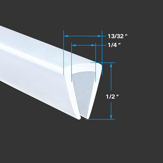 Clear Rubber Edge Trim, U Channel Silicone Rubber Edge Trim, 1/4" Slot - Image 2