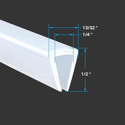 Clear Rubber Edge Trim, U Channel Silicone Rubber Edge Trim, 1/4" Slot - Image 2