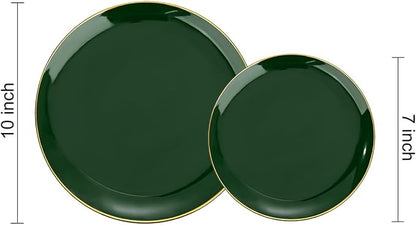 PULOTE 200PCS Green Plastic Plates - Image 2